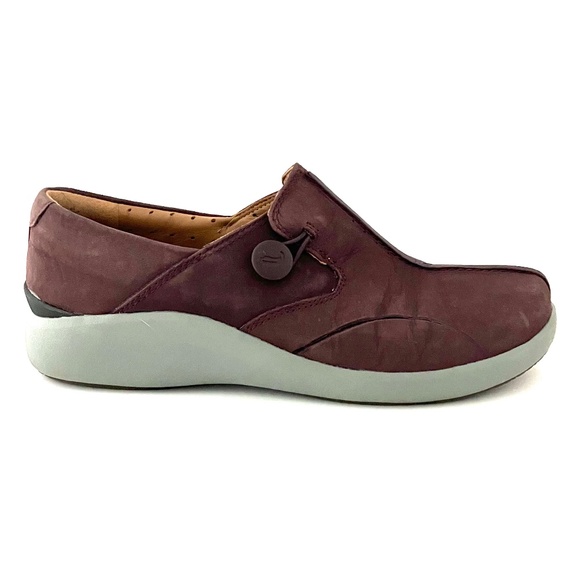 Clarks Womens UN Loop 2 Walk Slip-On Shoes Aubergine Nubuck Sz 6 1/2 - Picture 8 of 14